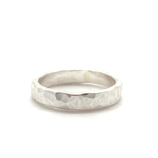 3.5mm Hammered Band Ring in Sterling Silver