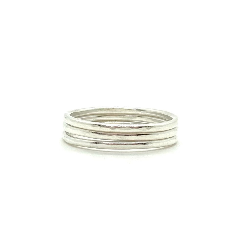 1.3mm Hammered Band Ring in Sterling Silver