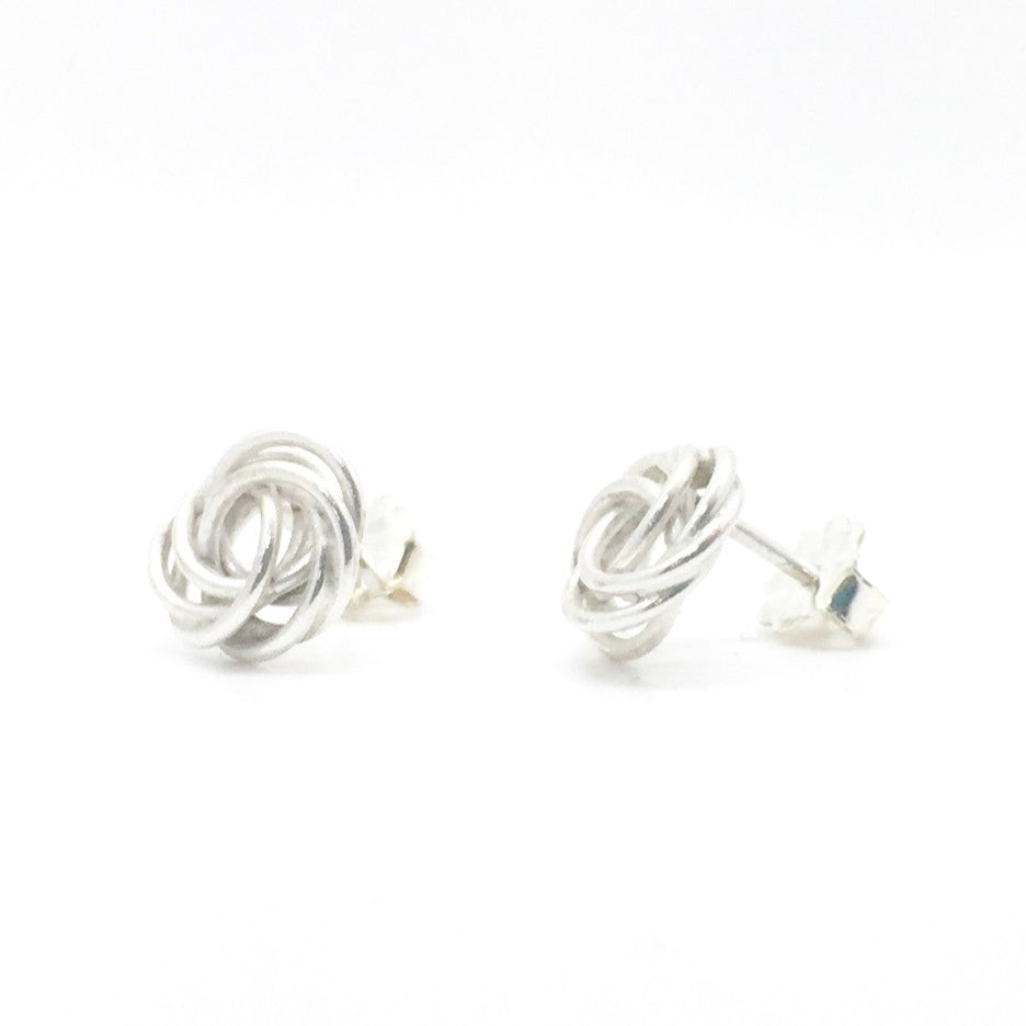 Bird Nest Stud Earrings in Sterling Silver