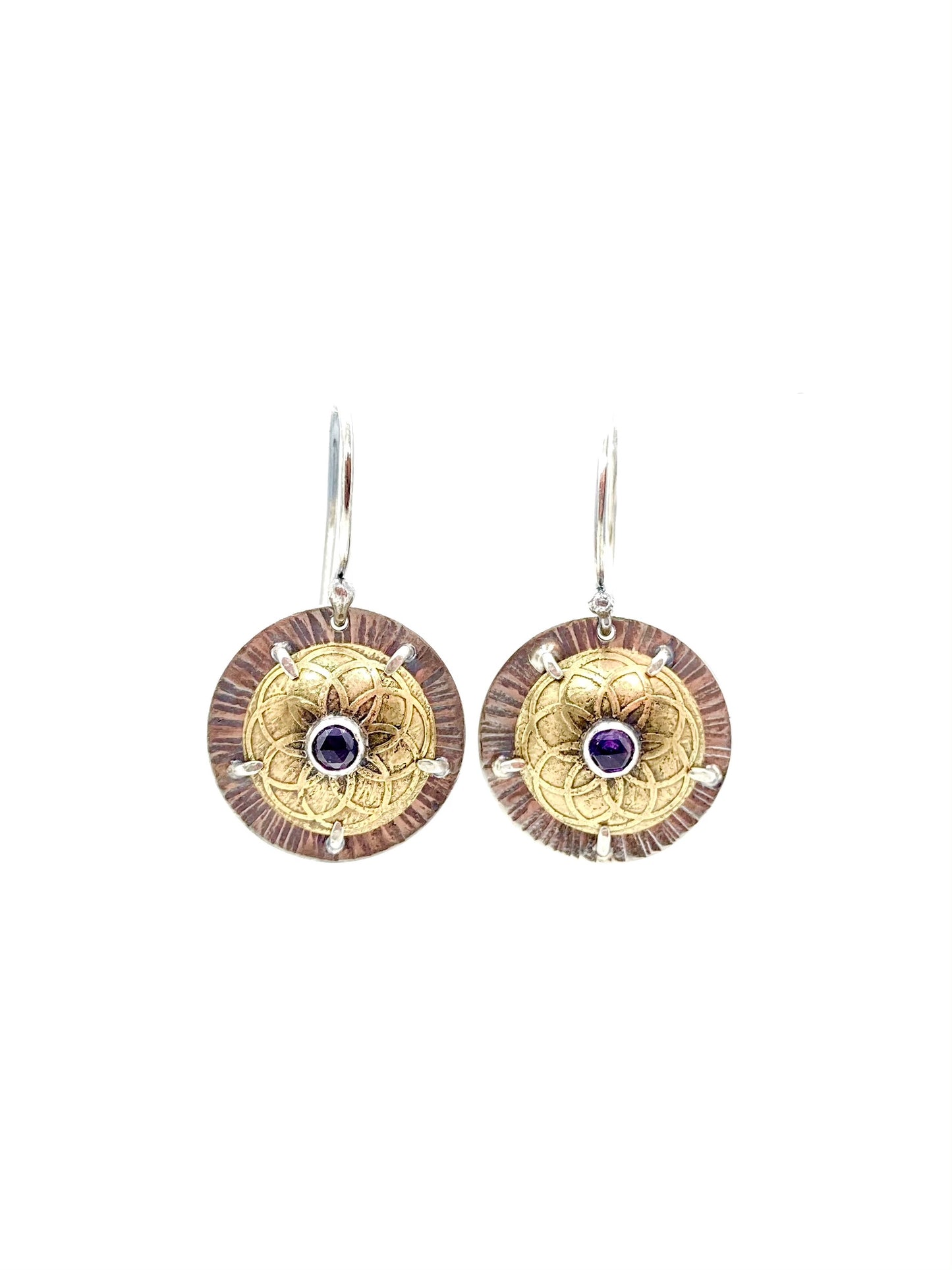 Small Shield Earrings with Your Choice of Gemstone
