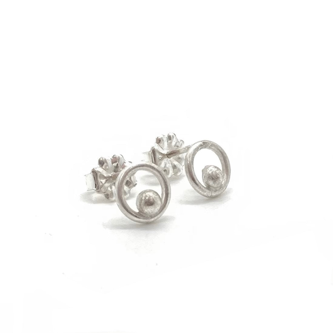 Sterling Silver Orbit Stud Earrings