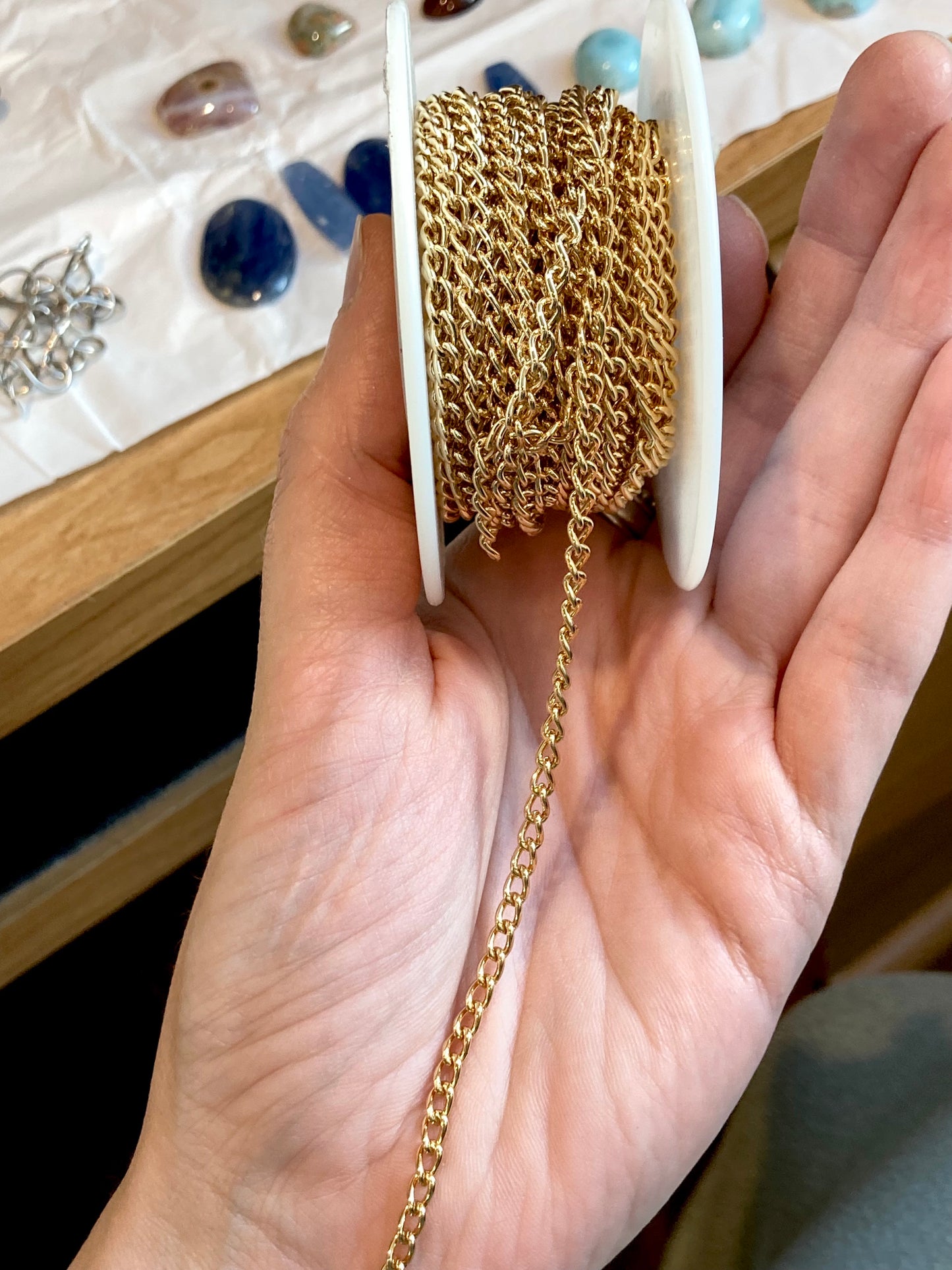 Destash: Brass Yellow Gold-Plated 3.4mm Curb Chain, 20-Ft. Spool