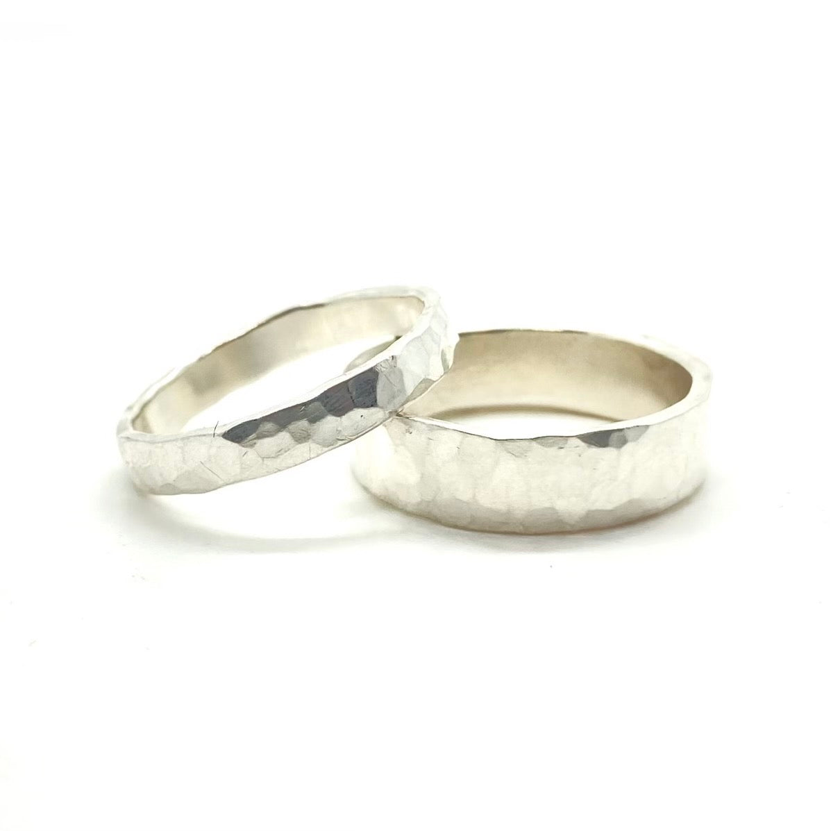 3.5mm Hammered Band Ring in Sterling Silver