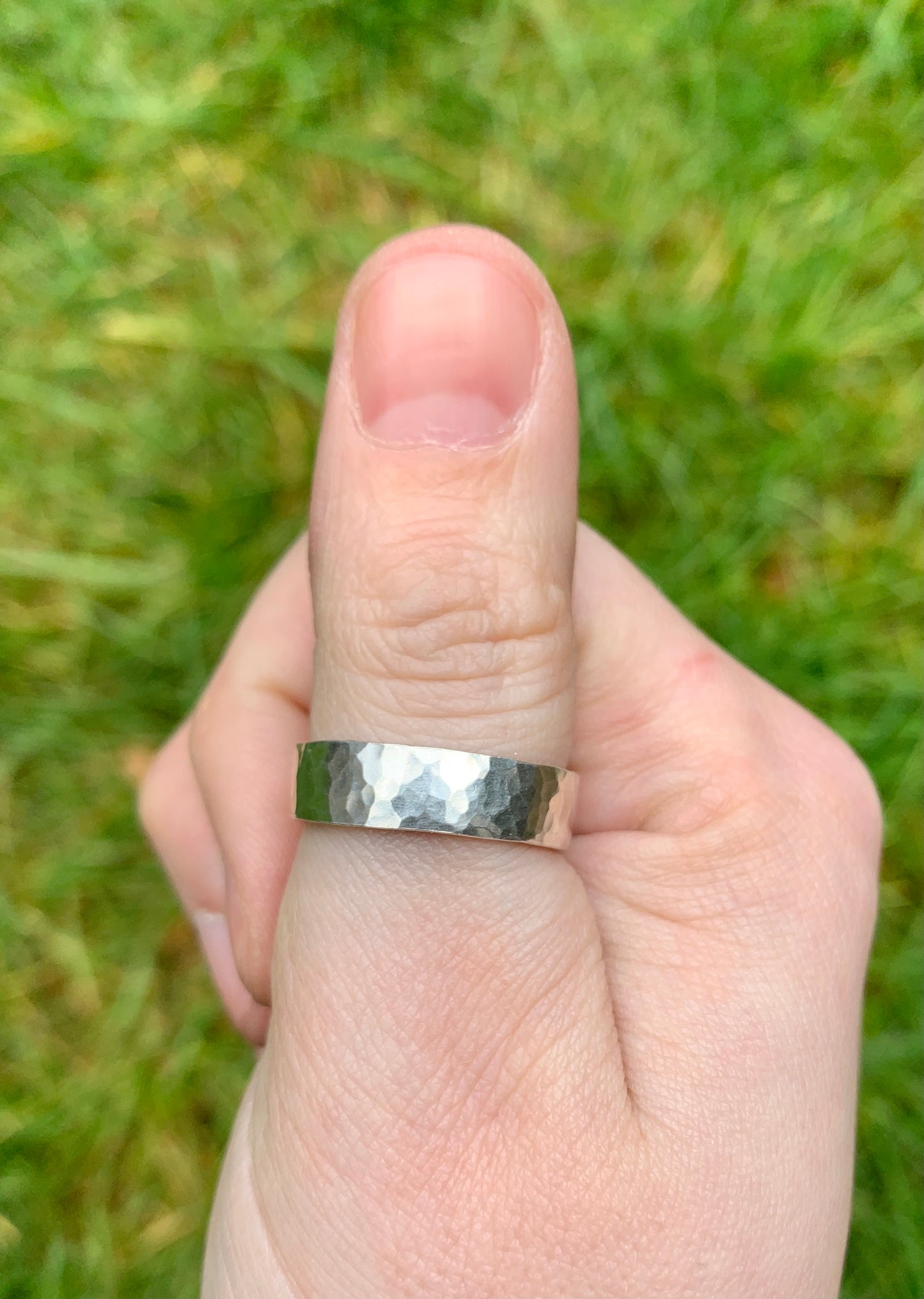 5mm Hammered Band Ring in Sterling Silver
