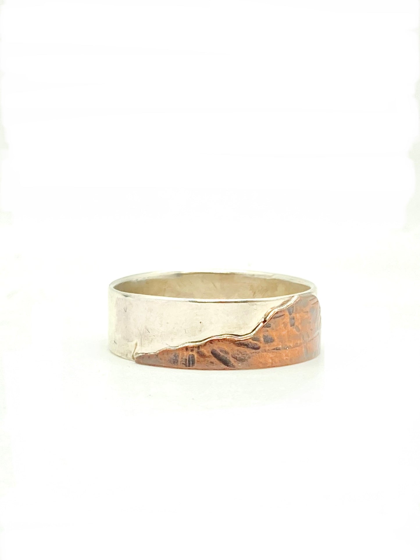 Thunder Mountain Ring in Sterling Silver and Copper, size 10.5