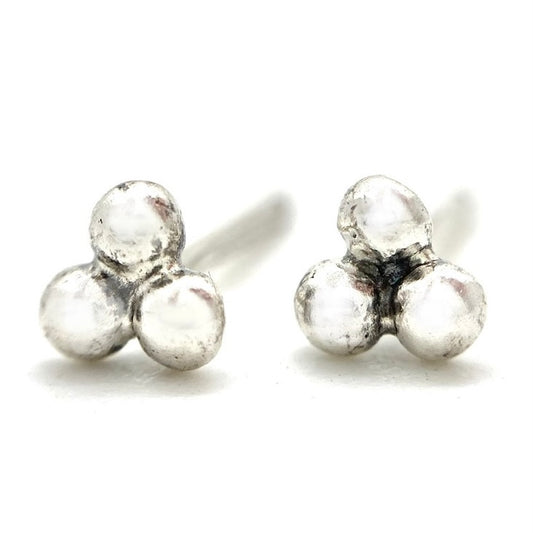 Tri-Ball Studs in Sterling Silver