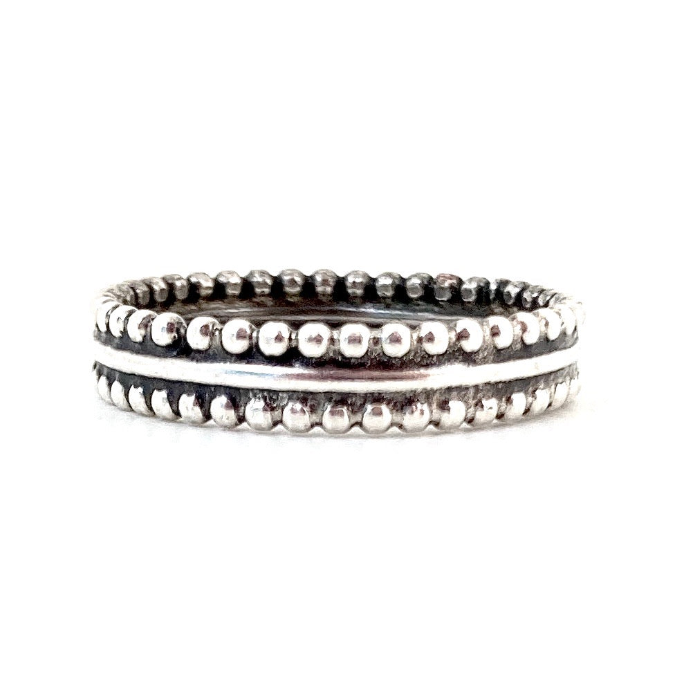 Decorative Ball Band Ring in Sterling Silver